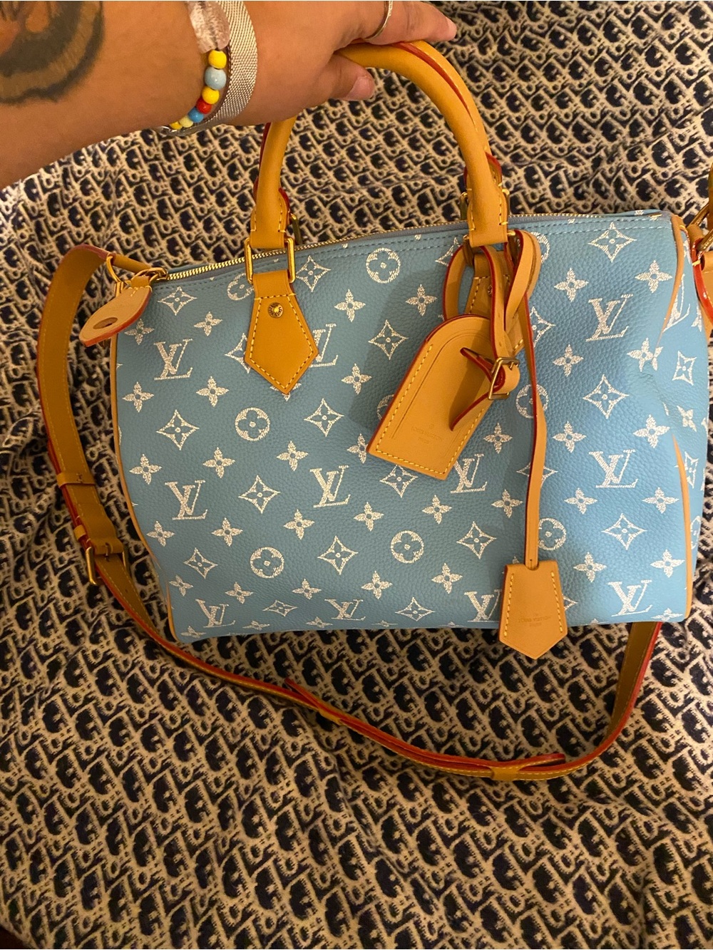 Blue Monogram Canvas Speedy 30 Handbag